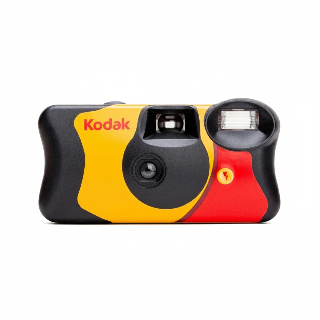 Kodak FunSaver camera on white background