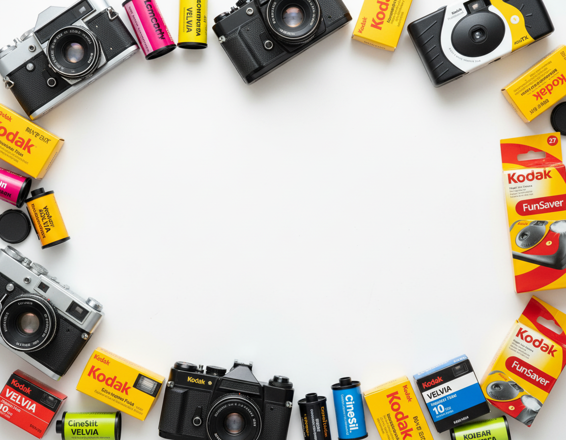 Bright Film Camera Hero Background